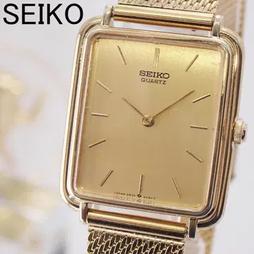 가동 희소 1985년제 세이코 단계 베젤 골드 드레스 워치