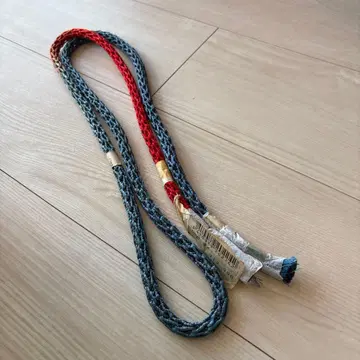 코츠루 오비지메 실크 100% 파랑빨강 금속사