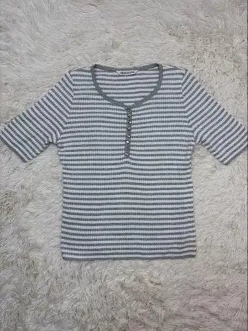 GKITALIYA 이타리야 실크 혼방 라메 보더 티셔츠 13호 비쥬