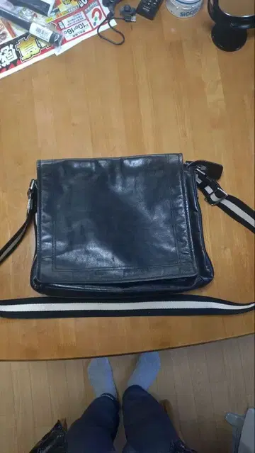 [ 새상품급 ] BALLY 발리 숄더백 가죽 네이비