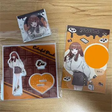 컬러풀 피치 에토 씨 아크릴 스탠드 캔뱃지 메시지 카드