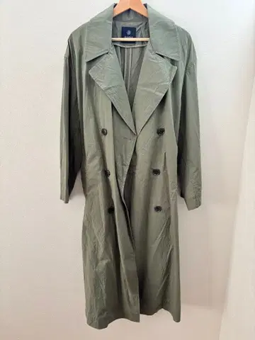nano universe 올리브 그린 더블 브레스트 트렌치코트