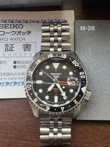 SEIKO GMT SBSC001 자동 손목시계 블랙