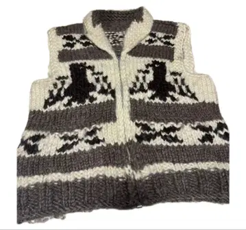 빈티지 카우친 스웨터 베스트