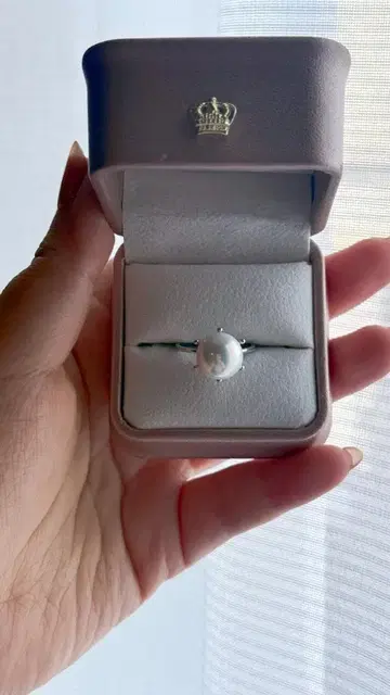 초극광 10.9mm 에디슨 펄 반지 S925 미러 면 블루 간섭색 레어