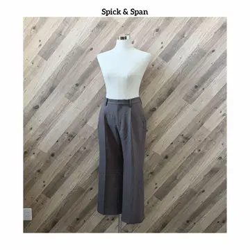 스픽 앤 스팬 허리밴딩 하이웨스트 울 라이크 스트레이트 팬츠