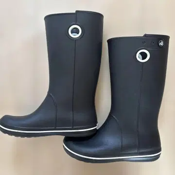 crocs 블랙 장화 레인부츠 W7