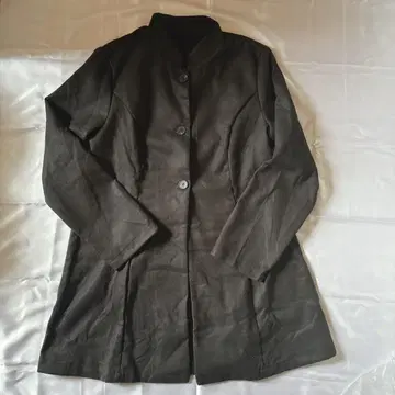 새상품 미사용 노카라 트렌치코트 블랙 XL 심플 캐주얼