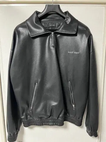 LAST NEST 하프 지퍼 가죽 자켓 XL