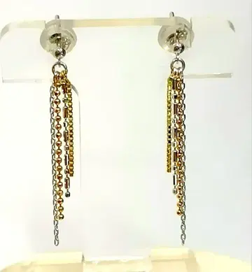 K14 WG/YG/PG 4연 체인 귀걸이