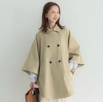 coca 코카 트렌치코트 판초 베이지 코트 L 스프링 코트