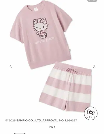 산리오 하우스 젤라또피케 스무디 셋업 핑크