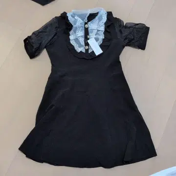 지뢰계 DEAR MY LOVE 블랙 미니 원피스 M