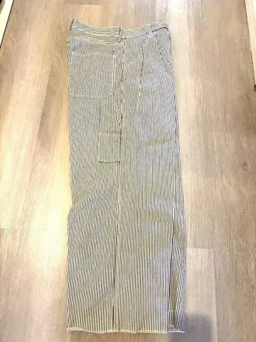 Urvine 스트라이프 페인터 와이드 팬츠*히코리