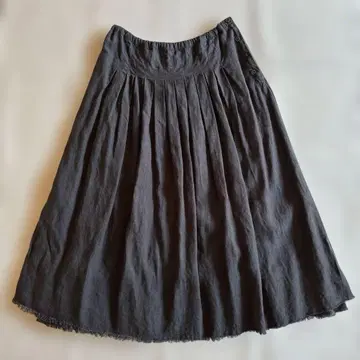 네스트로브 nestRobe 린넨 턱 스커트 흑먹색