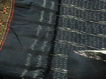 목화 큰 과테말라 수제 염색 직물 네이비 나염