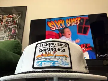 USA Western Hustle 낚시 캠핑 캡 화이트