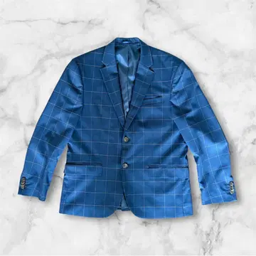 [새상품급] H&M 에이치앤엠 슬림핏 자켓 체크 무늬 네이비