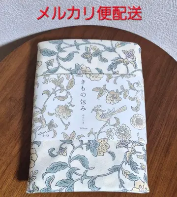 기모노 포장 꽃과 새 사라사 / 아이보리 보자기 145cm 무스비