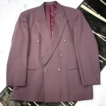 3XL 스다 마사키 더블 테일러드 자켓 빈티지 보르도 구제 의류