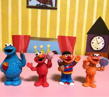 세서미 스트릿 빈티지 피규어 4개