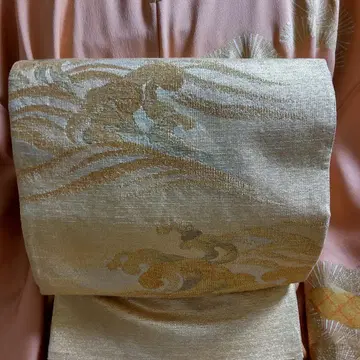 순수 실크 금실 거친 파도 직조 후쿠로 오비 (247)