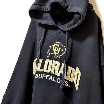 카도레 콜로라도 버팔로 자수 후드 맨투맨 블랙 XL 구제 의류