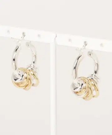 LAPUIS COIL AROUND 실버 골드 후프 귀걸이