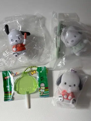 포차코 복슬복슬 플로키 마스코트 컬러풀 카라비너 캔디 참