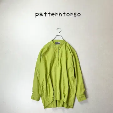 patterntorso 밴드 카라 린넨 블렌드 튜닉 블라우스