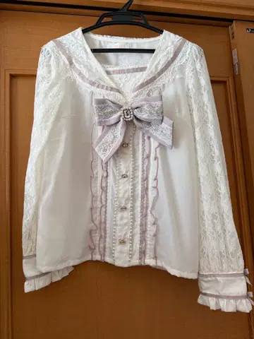 LIZLISA 레이스 세일러 블라우스 화이트