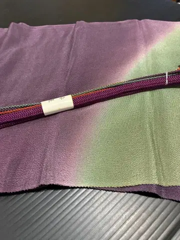 미사용 순수 실크 허리띠 오비 장식 천 세트 보라색 604-13