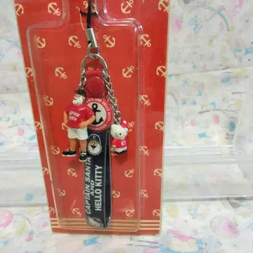 미사용 헤이세이 레트로 캡틴 산타와 헬로키티 스트랩