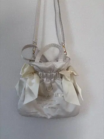 Maison de FLEUR 더블 리본 2Way 토트백 화이트