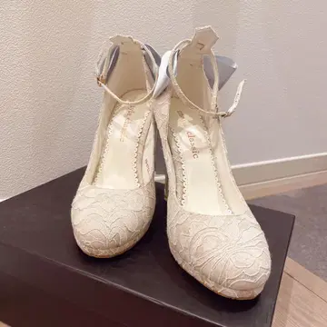 maya classic 아이보리 레이스 하이힐