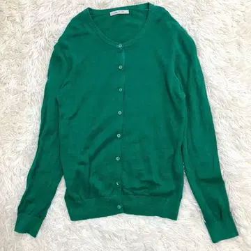 맥피 투모로우랜드 린넨 100% 가디건 그린 긴팔 M