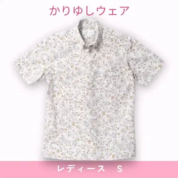 카리유시 의류 반팔 셔츠 오키나와 올 패턴 꽃무늬 여성용 S 결혼식 참석