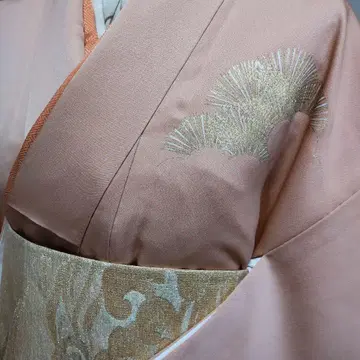 순수 실크 금박 부품 자수 부채 모양 소나무 패턴 호몬기 (246)