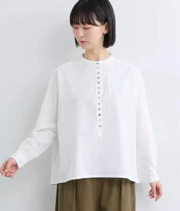 꼬마깃 헨리 블라우스 화이트 CALINER 카리네 나츄란