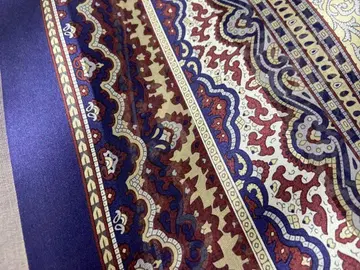 페이즐리 무늬 대형 스카프 실크 100% 미사용 새상품