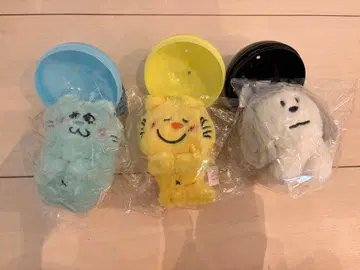 미즈모리 아도 봉제 인형 3체 미탄 블루 고양이 그레이 강아지 가챠가챠