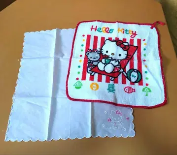 쇼와 헤이세이 레트로 Hello Kitty 키티 손수건 2장 세트