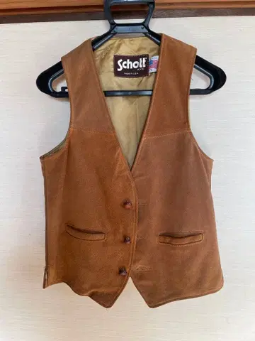 Schott 스웨이드 베스트 M 바이크 가죽 자켓 아메카지 천연 가죽