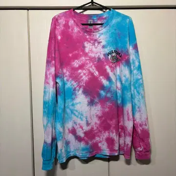 [리메이크] L 사이즈 WANIMA 스카이블루 핑크 용 긴팔 티셔츠