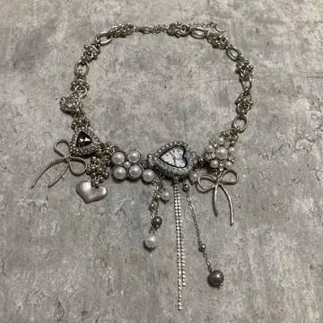 y2k 페어리 그런지 발레코어 시계 디자인 목걸이