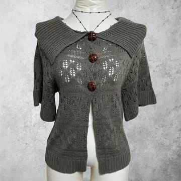 00s Y2K 다크 코켓 시스루 니트 가디건 모리걸