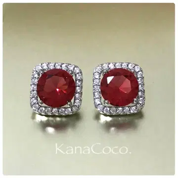 [ 새상품 ] 존재감 루비 아름다운 볼륨 귀걸이