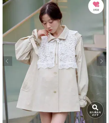 카스타네 레이스 플레어 트렌치코트