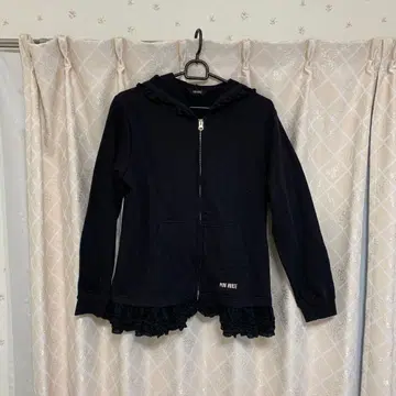 *새상품* PINK HOUSE 프릴 달린 블랙 후드티