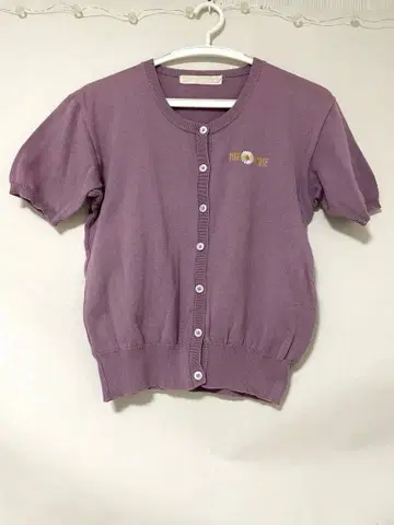 PINK HOUSE 퍼플 반팔 가디건